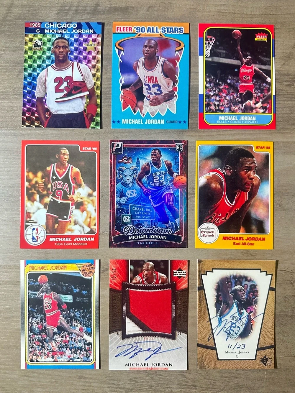 Michael Jordan Signed Rookie Lot of (20) Novelty Basketball Cards.